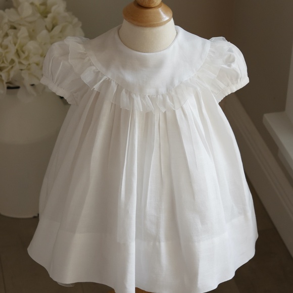 White Linen Float Dress Flower Girl Bailey Boys Chabré Boutique Size 4 NWT - Picture 8 of 8